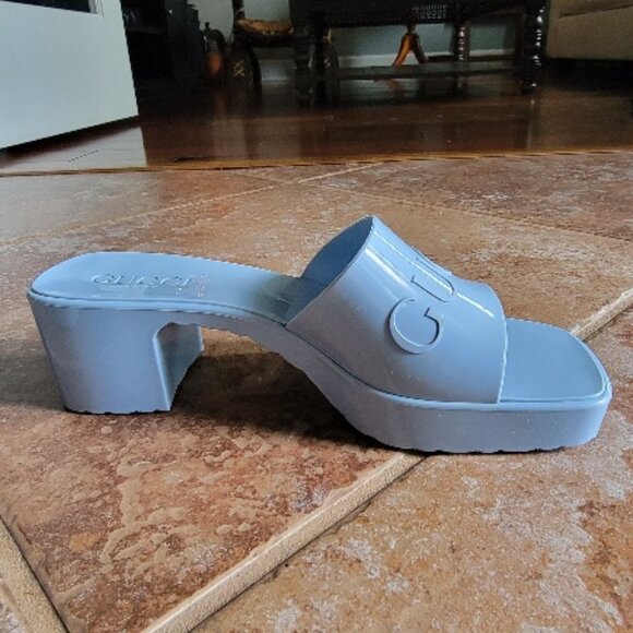 Gucci Jelly Sky-blue Sandal Sz. 36 - Picture 9 of 12